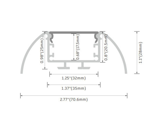 IP20 Suspend Aluminium Track LED Channel PMMA PC