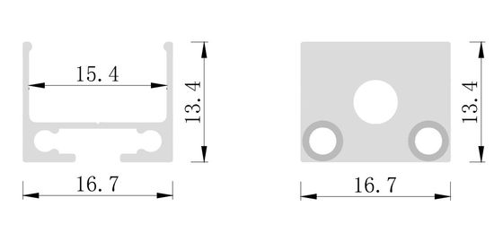 Spary Caoting Suspended LED Aluminium Profile Sandblasting 6063 T5