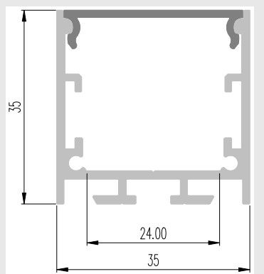 Aluminum LED Profile Recessed  Width35*High35mm with UGR diffuser