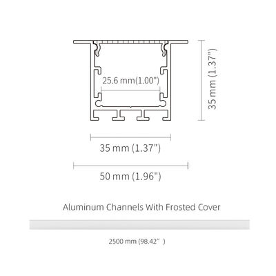 Big Power 35*35mm Recessed LED Light Aluminum Channel Heat Sink