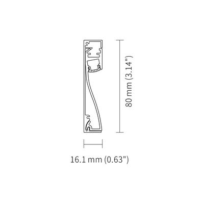 T5 6063 IP20 Aluminum LED Wall Profile Sandblasting With Plastic Diffuser