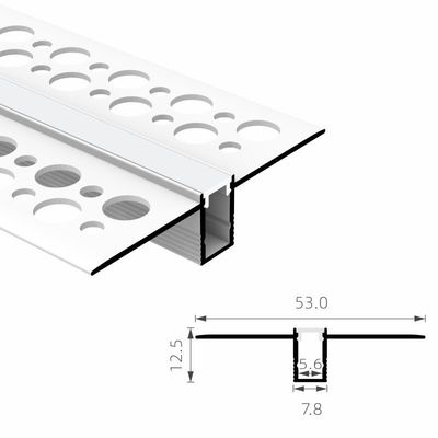 T5 6063 PC PMMA Recessed Led Aluminum Extrusion 5mm PCB For Drywall