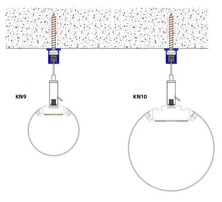 6063 T5 Round LED Profile Diameter 60mm Home Using Residential Building Decorations Lighting KN9