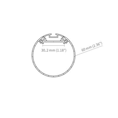 6063 T5 Round LED Profile Diameter 60mm Home Using Residential Building Decorations Lighting KN9