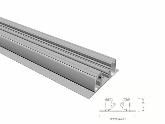 Anodized Wall LED Profiles Extruded 10mm Width With Acrylic Diffuser IP44