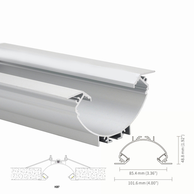 Spray Caoting H48.8mm Recessed Aluminium LED Profile IP20 For Ceiling Light