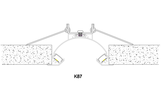 Spray Caoting H48.8mm Recessed Aluminium LED Profile IP20 For Ceiling Light