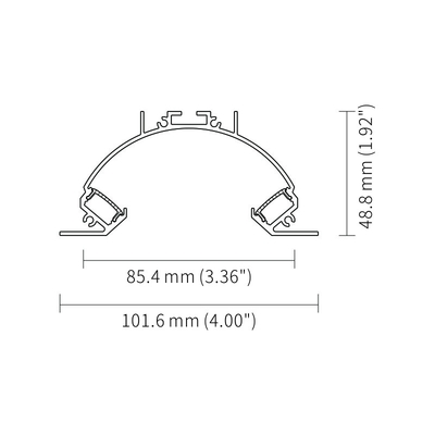 Spray Caoting H48.8mm Recessed Aluminium LED Profile IP20 For Ceiling Light