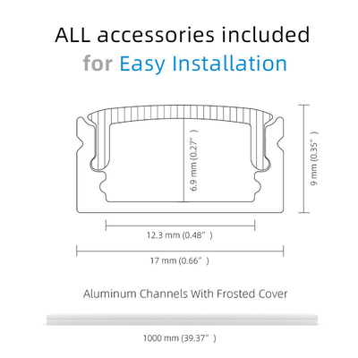 Led strip aluminum profile 17*9mm for Surface Mount led linear lighting with PC Cover