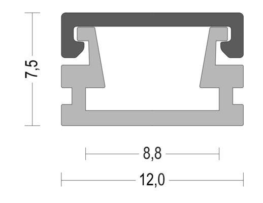 Frosted Cover Clear Lens LED Strip Aluminium Profile With PC Diffuser