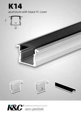 Length 2m 2.5m Recessed Aluminum LED Profile With PC Diffuser Cover