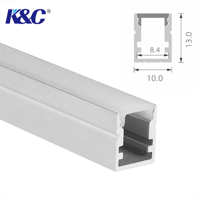 Small Square Ceiling Light 10*13mm LED Strip Channel With Diffuser