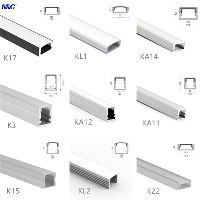 T8 Temper LED Strip Aluminum Profile PC PMMA 6063 T5 Recessed