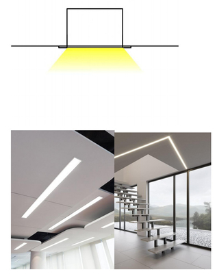 T8 Temper LED Strip Aluminum Profile PC PMMA 6063 T5 Recessed