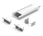 PMMA Diffuser Recessed Aluminum LED Profile 2.5m Length Sandblasting