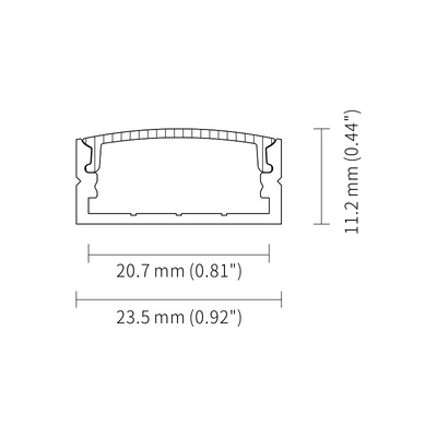 Led Profile Aluminium Extrusion Channel 6063 T5 Alloy Anodized PMMA