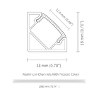 90 Degrees Corner Aluminium Led Profile 6063 With PC Diffuser