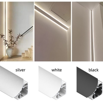 PC PMMA Diffuser LED Corner Aluminium Profile Alloy 6063 T5 Anodizing Finish