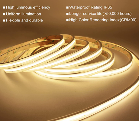 Flexible COB LED Strip High Density Dotless IP65 Waterproof LED Tape Ribbon Light 220V 360 Leds 8mm A80