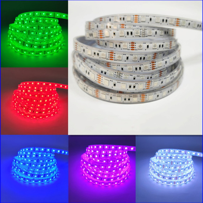 SMD5050 Flexible RGB LED Strip Lights Silica Gel Colorful DC24V 60 Leds Waterproof IP68