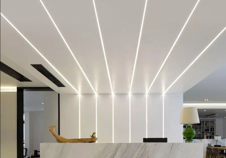LED Plasterboard Profile For Ceiling Light Bar Lighting Black Strips Channel Recessed Drywall Plaster Gypsum