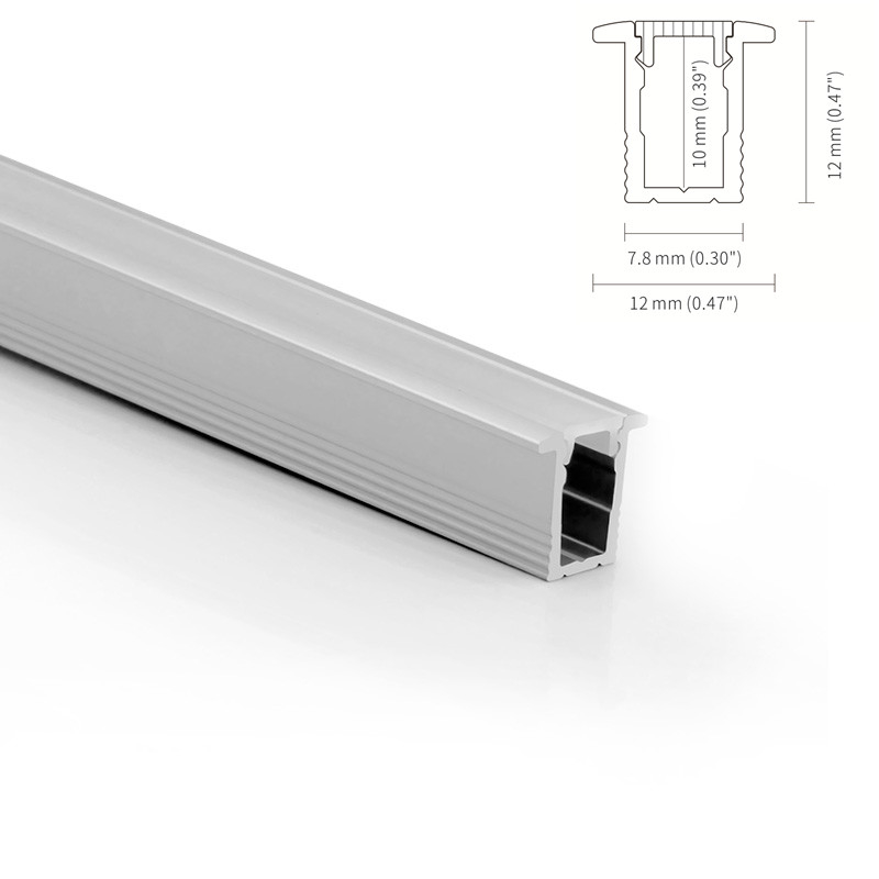 Flat PMMA Recessed Aluminum LED Profile 6063 T5 With PC Diffuser