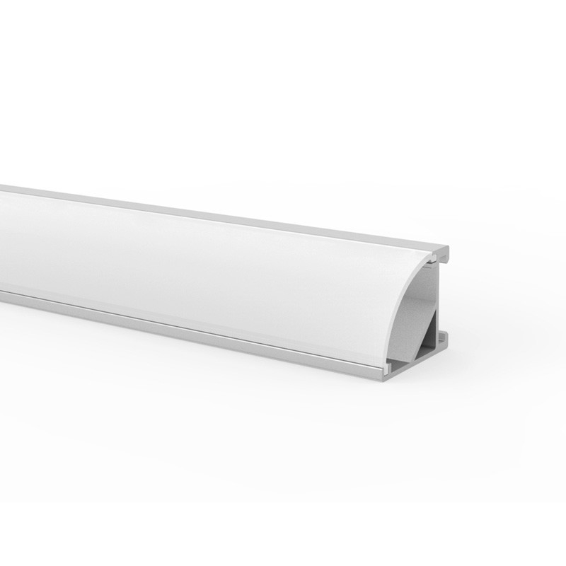 Custom Length 1m 2m 3m LED Corner Aluminium Profile Silver Recessed