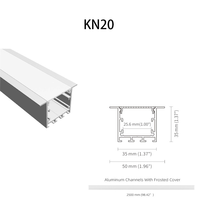 6063 T5 Recessed LED Aluminium Profile IP20 Waterproof Heatsink