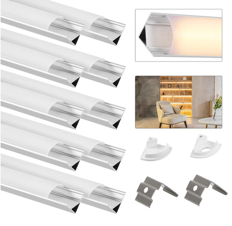 Led Strip Aluminum Housing Profile Corner Extrusion Channel 45 90 Degree Angle Light 16mm Wide