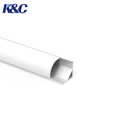 Surface-Mounted LED Right-Angle Aluminum Corner Profile with 45° Diffuser