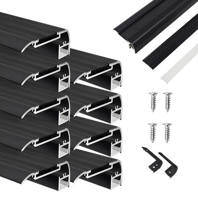 Good price Black Anodized LED Nosing Profile 6063-T5 Aluminum Alloy W65mm*H27.5mm for Staircase Step Lighting online