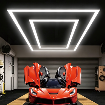 340W LED Hexagonal Light Connectable Modular Honeycomb Panels Ceiling Lighting System Designed for Garage Gym Workshop and Office