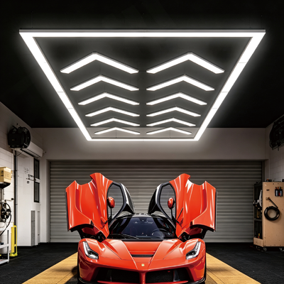 Honeycomb LED Hexagonal Light Modular Ceiling Panels 624W Connectable Lighting System for Garage Gym Workshop and Office