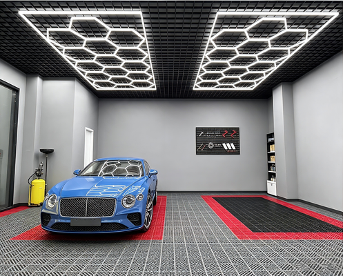 624W LED Hexagon Light Modular Ceiling Lighting System for Garage Gym Workshop Office Connectable Honeycomb LED Hex Light Panels