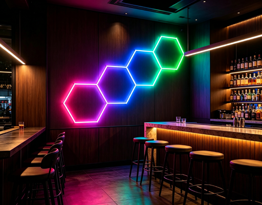 Good price Modular RGB LED Hexagonal Light Honeycomb Panels Perfect for Garage Gym Workshop and Office Ceiling Lighting and Decoration online