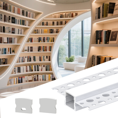 Quality Led Light Strips Aluminium Channel With Pc Cover K6 Recessed Drywall Plaster Gypsum Led Aluminum Profile K&C factory