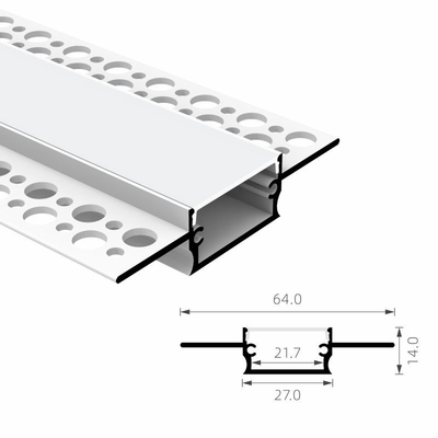 Aluminum IP20 LED Plaster Profile Recessed Extrusion Channel