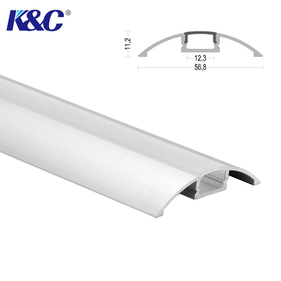 Frosted PMMA LED Strip Aluminium Profile IP20 56.8*11.2mm Hoisting Round