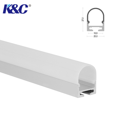 Sandblasting Led Aluminum Channel Profile PC PMMA  Spray Coating