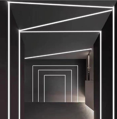 Pc Diffuser 6063 Aluminum Led Plasterboard Profile Ceiling Recessed Linear Trunking Light Fitting