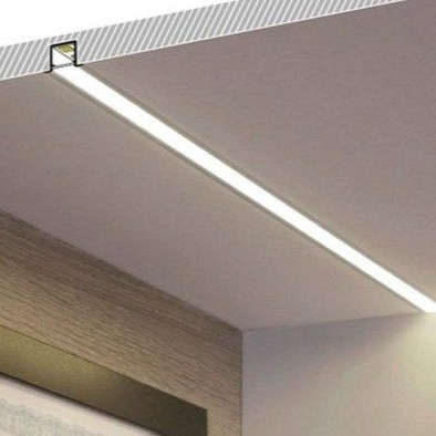 Recessed 6063 T5 Aluminum Alloy Led Profile Pc PMMA Diffuser Extrusion Channels Frame