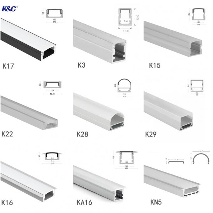 Temper Extrusion 6063 T5 Led Strip Recessed Channel Sandblasting